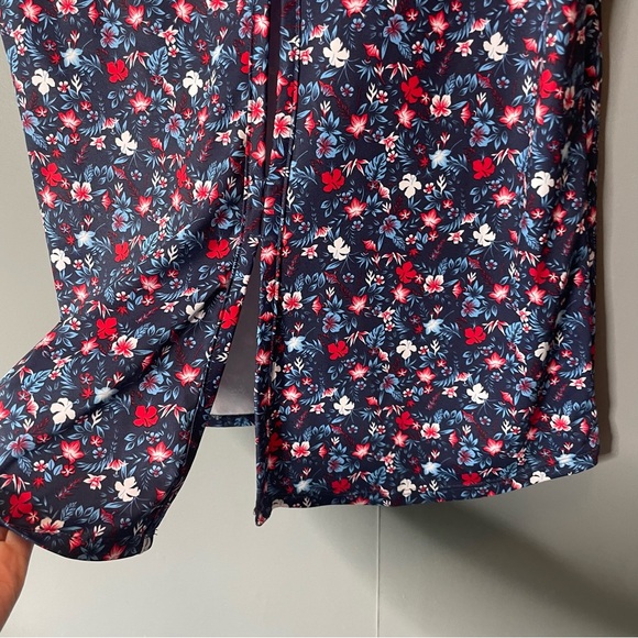 Columbia keyhole back Floral Sleeveless Tank Top - Blue and Red size small - Picture 7 of 12